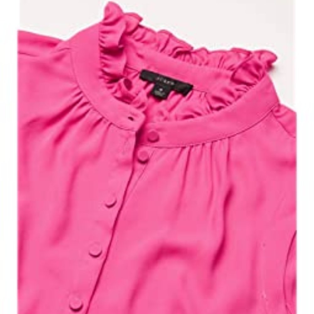 JCew Ruffle Neck Button Down Sleeveless Top 2